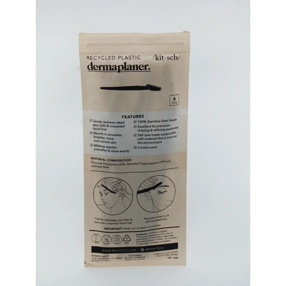 Kitsch Recycled Plastic Dermaplaner 5 Piece Set Terracotta Facial Razors